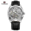 Latest Age Men Leather Strap Forsining Gold Skeleton Luxury Watches