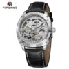 Latest Age Men Leather Strap Forsining Gold Skeleton Luxury Watches