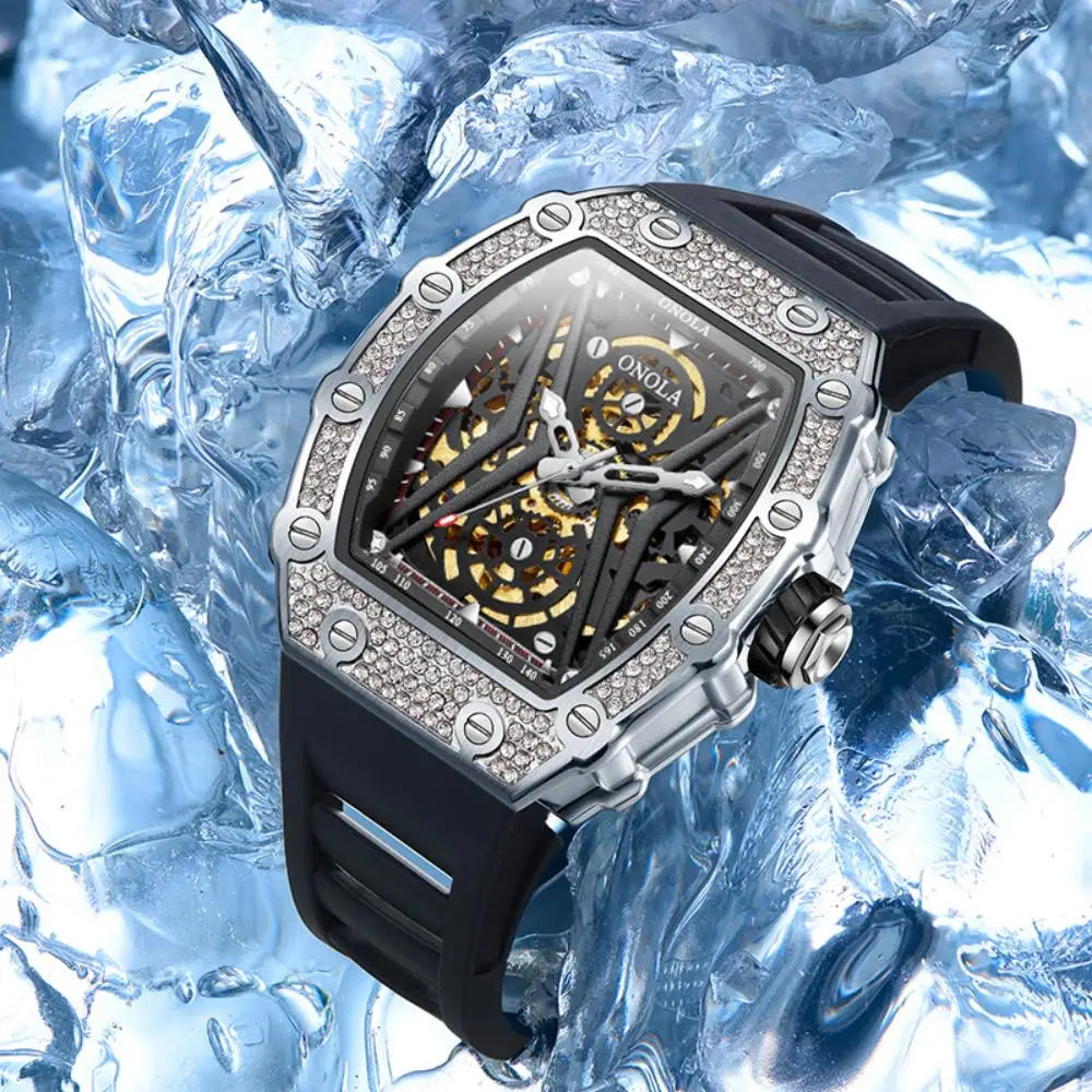 ONOLA Brand 3828D Top Mens Luxury Watches Square Shaped Man Watch Mens Watches Add Logo