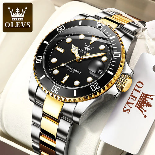 OLEVS 5885 Luxury Watches Wristwatch Men Luminous Watches Quartz Clock Masculino Watch Stainless Steel China 2024 Leather Alloy