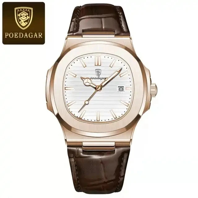 POEDAGAR 613 Watch for Men Factory Manufacturers Wholesale Waterproof Luminous Quartz Luxury Watches Mens Leather Wristwatch