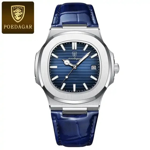 POEDAGAR 613 Watch for Men Factory Manufacturers Wholesale Waterproof Luminous Quartz Luxury Watches Mens Leather Wristwatch