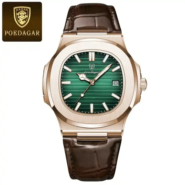 POEDAGAR 613 Watch for Men Factory Manufacturers Wholesale Waterproof Luminous Quartz Luxury Watches Mens Leather Wristwatch