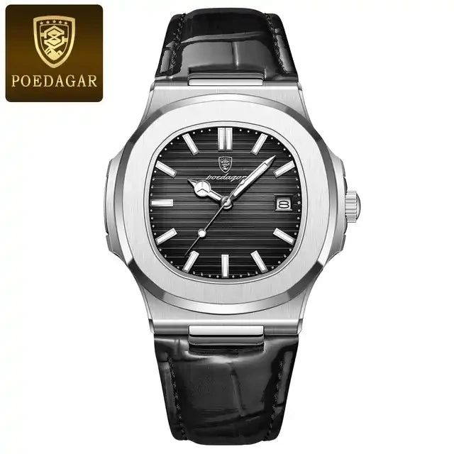 POEDAGAR 613 Watch for Men Factory Manufacturers Wholesale Waterproof Luminous Quartz Luxury Watches Mens Leather Wristwatch