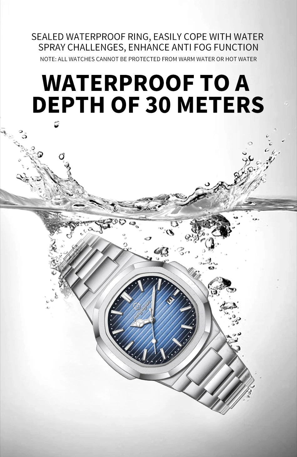 2025 New Luxury Military Man Watch Square Waterproof Luminous Date Week Men Watch Stainless Steel Quartz Men's Watches Reloj+box