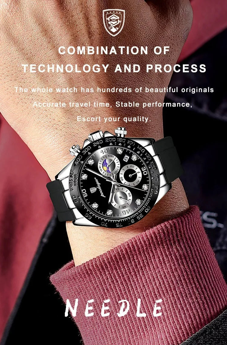 POEDAGAR Fashion Luxury Men Wristwatch Chronograph Date High Quality Quartz Man Watch Waterproof Luminous Military Men's Watches