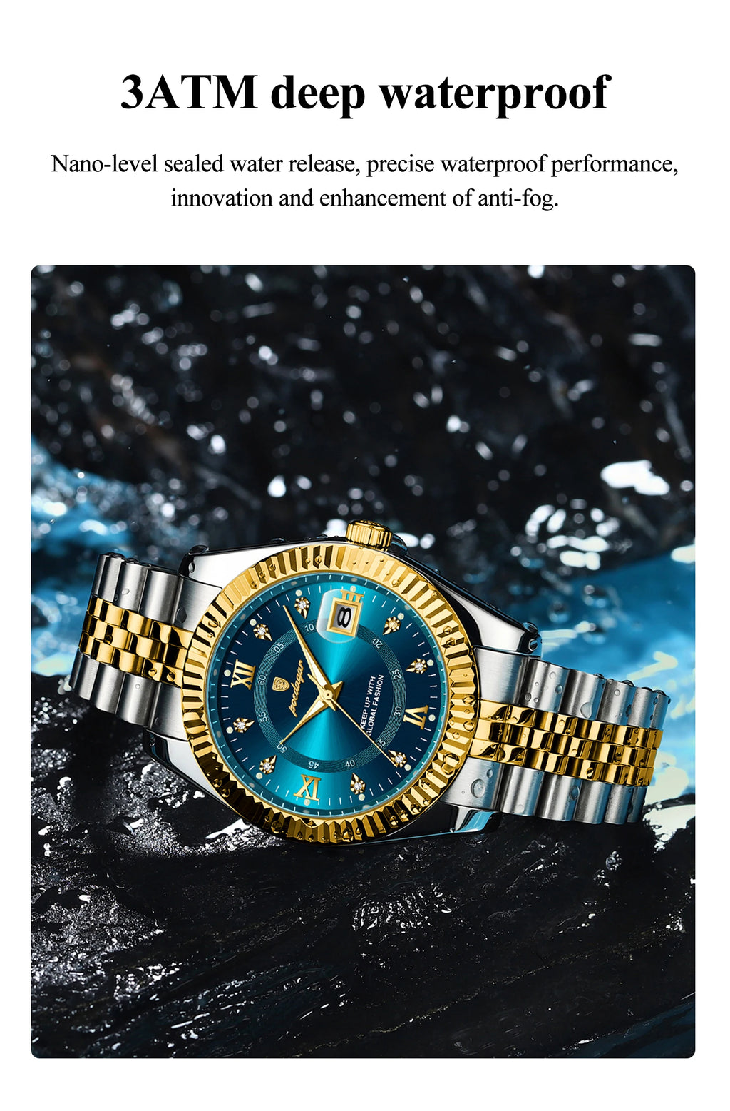 POEDAGAR Trendy Casual Men's Wristwatch Waterproof Luminous Date Man Clock Stainless Steel Quartz Business Watches For Men Reloj