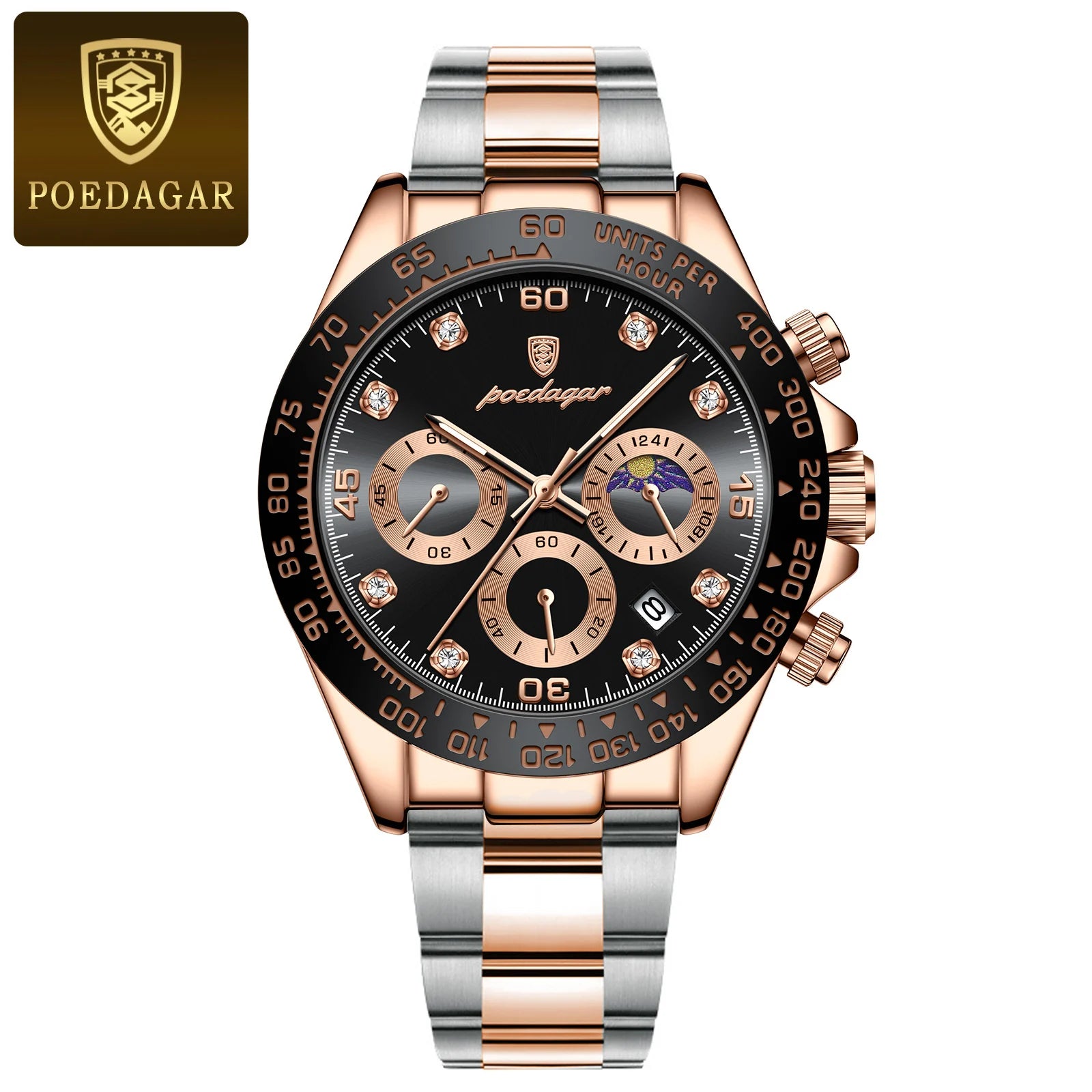 POEDAGAR Fashion Luxury Men Wristwatch Chronograph Date High Quality Quartz Man Watch Waterproof Luminous Military Men's Watches