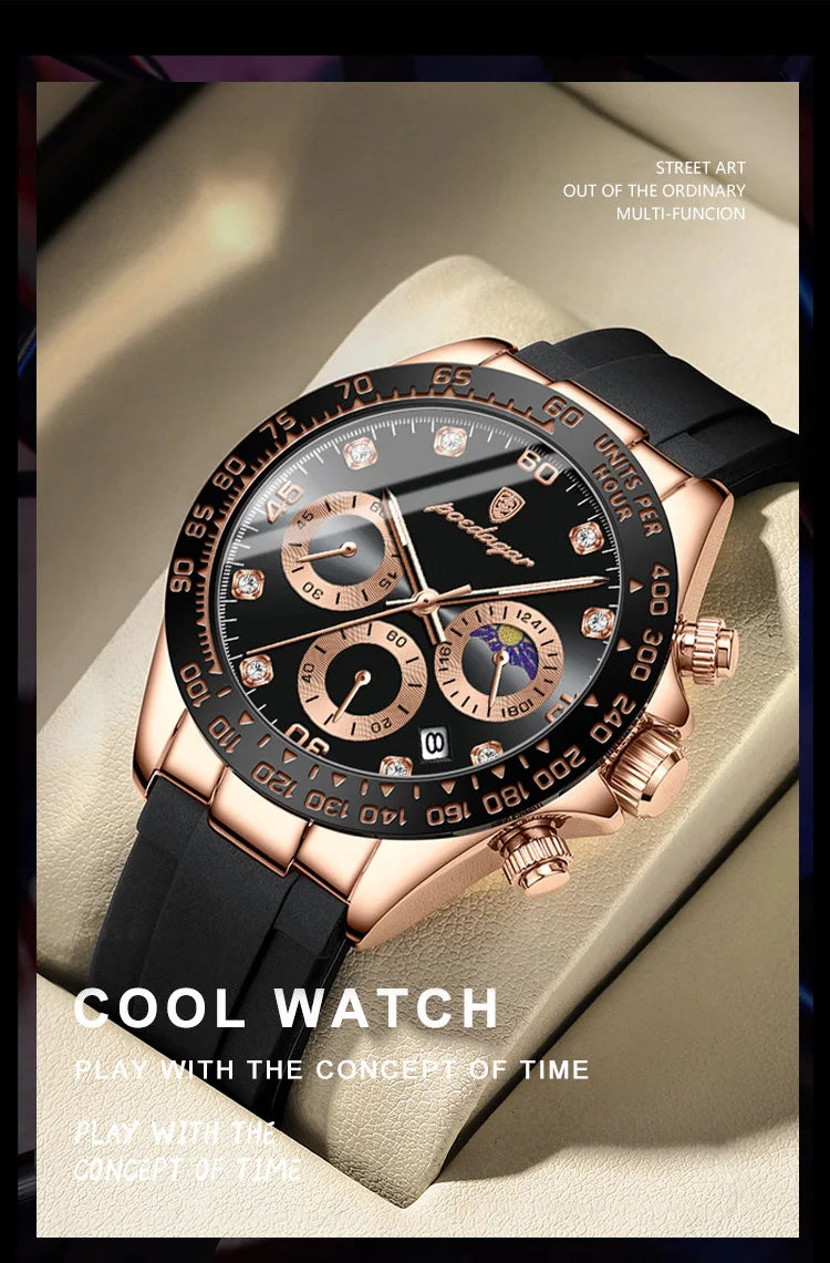 POEDAGAR Fashion Luxury Men Wristwatch Chronograph Date High Quality Quartz Man Watch Waterproof Luminous Military Men's Watches