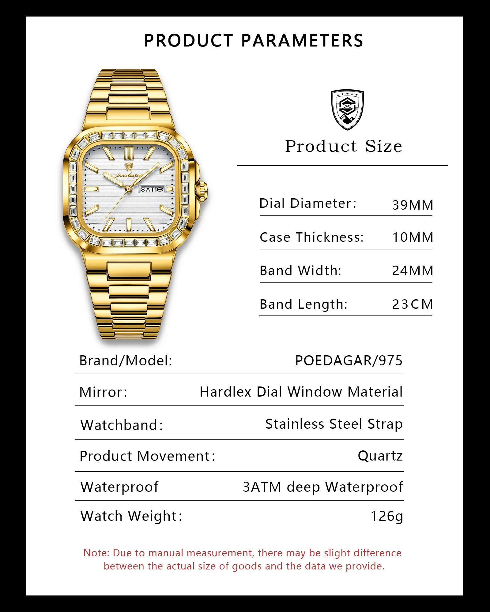 POEDAGAR Luxury Business Men's Wristwatch Waterproof Stainless Steel Luminous Man Watch Date Week Fashion Quartz Watches For Men