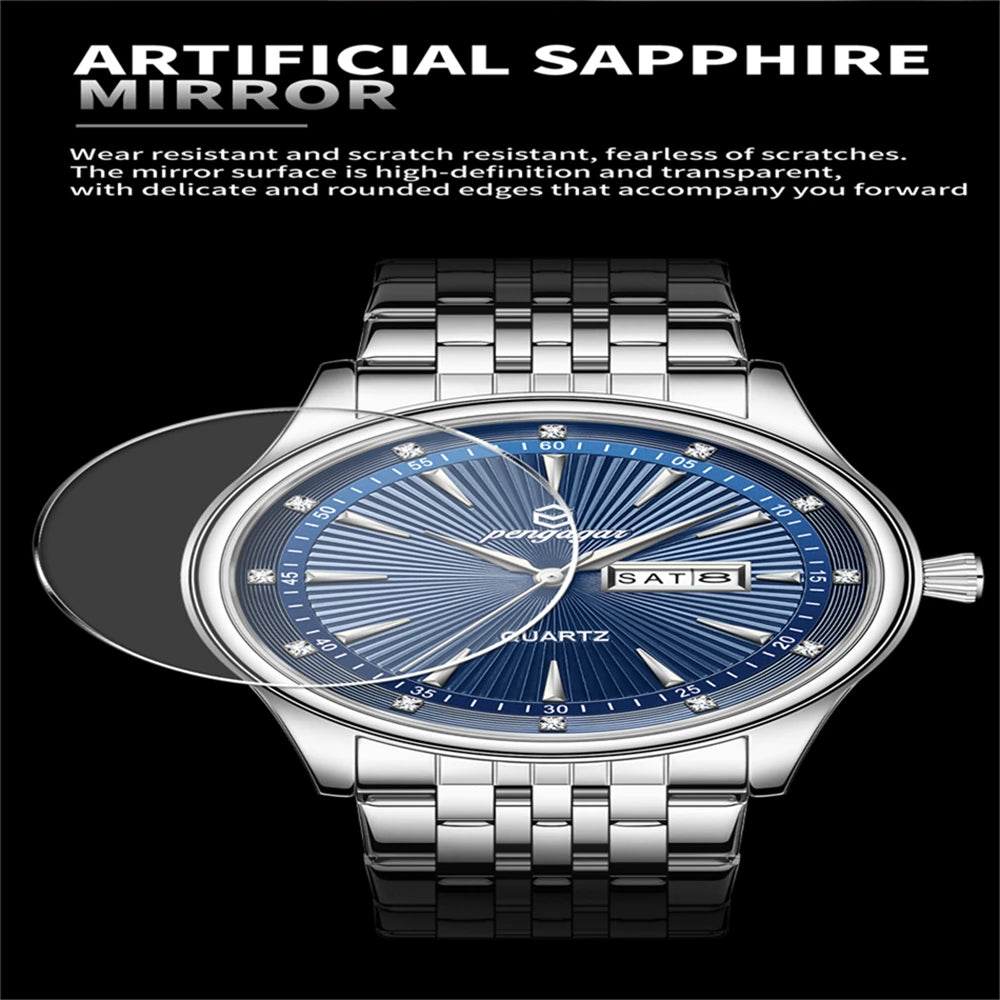 PENGAGAR Top Brand Luxury Fashion Diver Watch Men 30ATM Waterproof Date Clock Sport Watches Mens Quartz Wristwatch Relogio