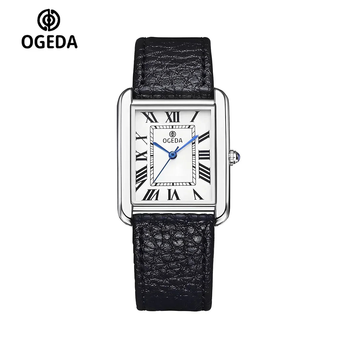Ogeda 2025 New Square Men\'s Quartz Watch with Mineral Glass Alloy Case, Leather Strap, Sports Waterproof 3Bar Reloj Hombre Wat