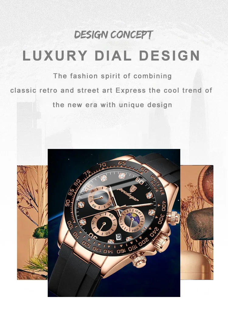 POEDAGAR Fashion Luxury Men Wristwatch Chronograph Date High Quality Quartz Man Watch Waterproof Luminous Military Men's Watches