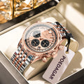 POEDAGAR Luxury Men's Watch Date Chronograph Stainless Steel Quartz Man Watch Waterproof Luminous Business Watches For Men Reloj