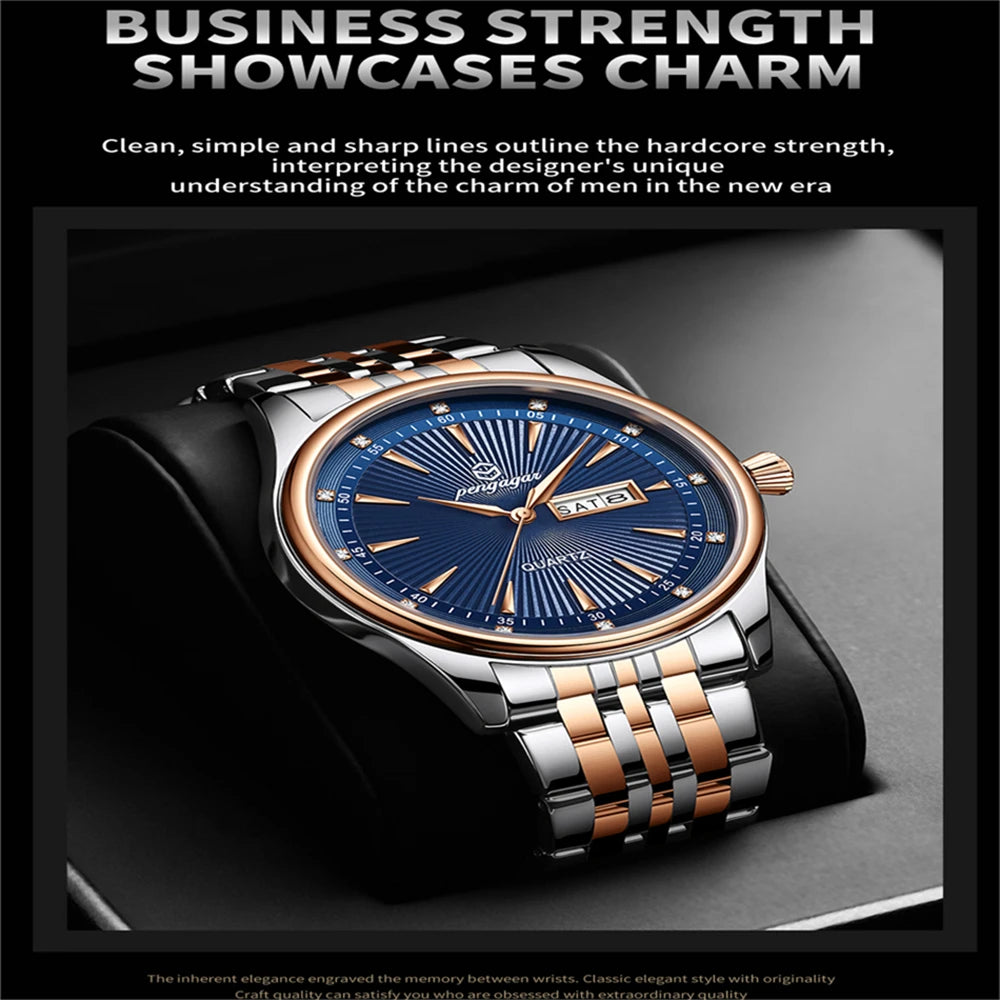 PENGAGAR Top Brand Luxury Fashion Diver Watch Men 30ATM Waterproof Date Clock Sport Watches Mens Quartz Wristwatch Relogio