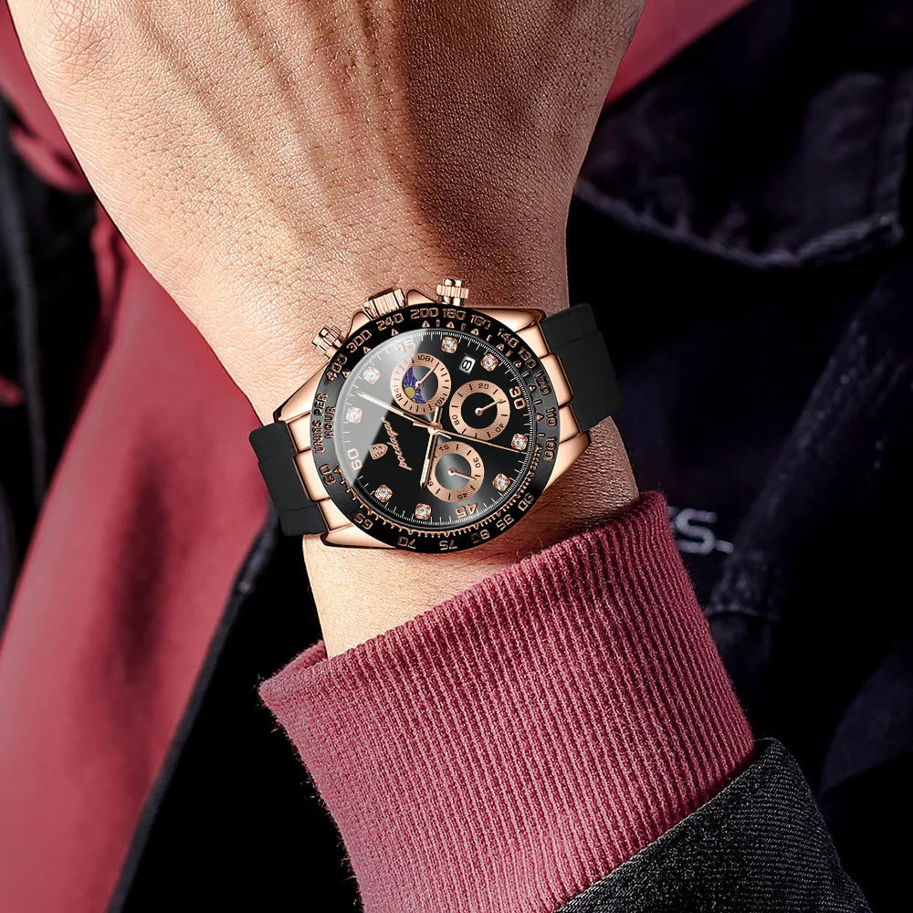 POEDAGAR Fashion Luxury Men Wristwatch Chronograph Date High Quality Quartz Man Watch Waterproof Luminous Military Men's Watches