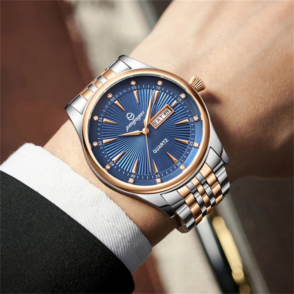 PENGAGAR Top Brand Luxury Fashion Diver Watch Men 30ATM Waterproof Date Clock Sport Watches Mens Quartz Wristwatch Relogio