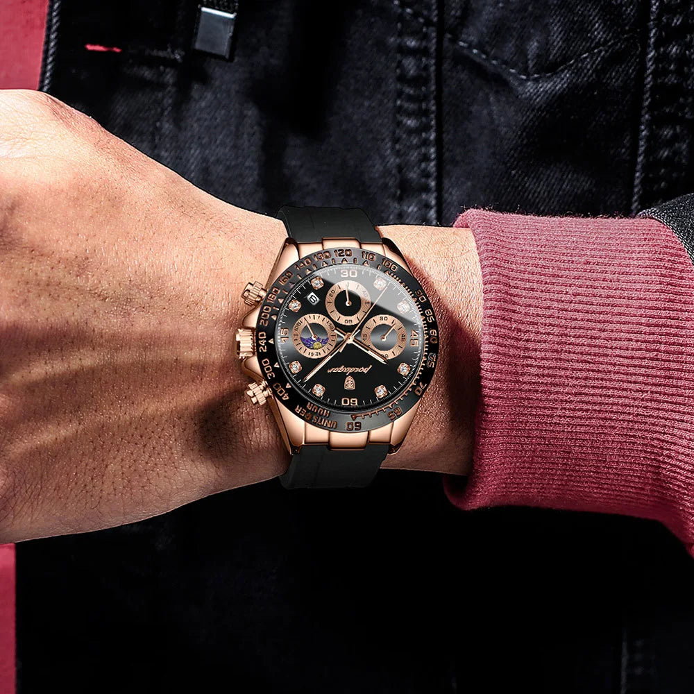 POEDAGAR Fashion Luxury Men Wristwatch Chronograph Date High Quality Quartz Man Watch Waterproof Luminous Military Men's Watches