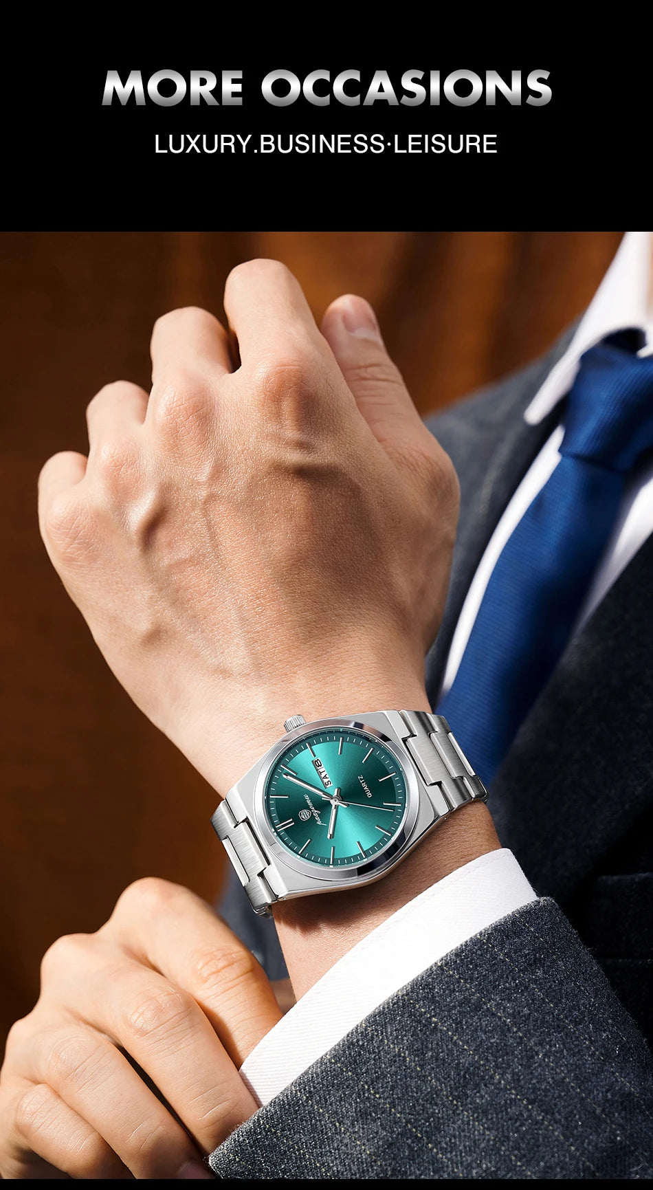 PAAZOMU Fashion Men's Quartz Watch Stainless Steel Waterproof Luminous Man Watch Chronograph Date Multifunction Watches For Men