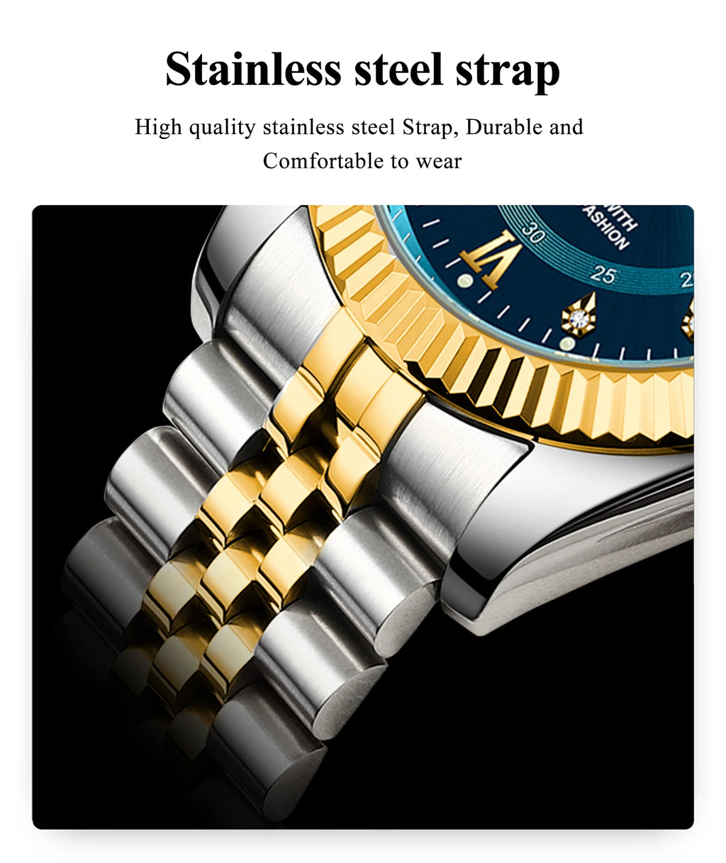 POEDAGAR Trendy Casual Men's Wristwatch Waterproof Luminous Date Man Clock Stainless Steel Quartz Business Watches For Men Reloj