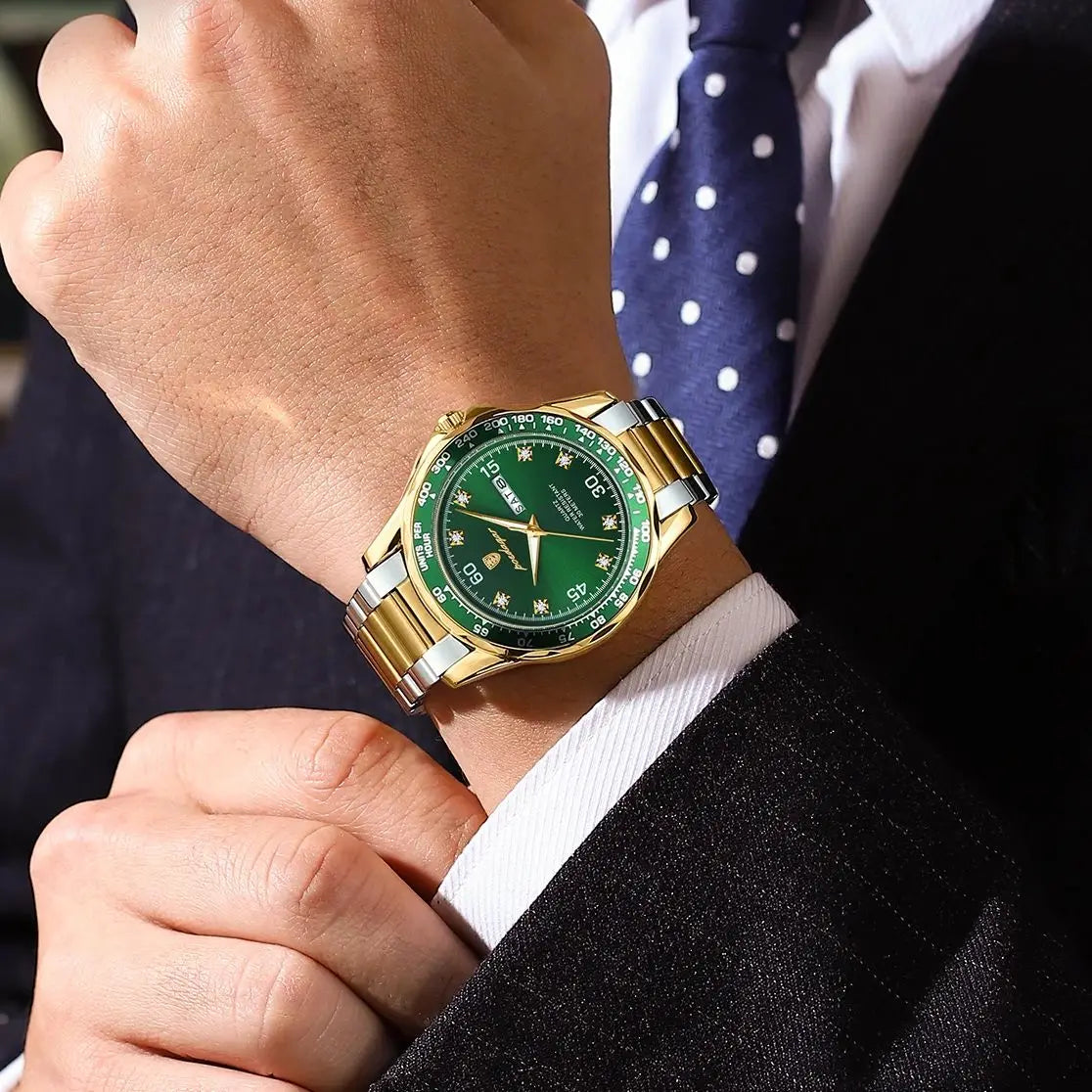 POEDAGAR Luxury Fashion Man Watch Waterproof Luminous Date Week Men's Wristwatch Stainless Steel Military Quartz Watches For Men