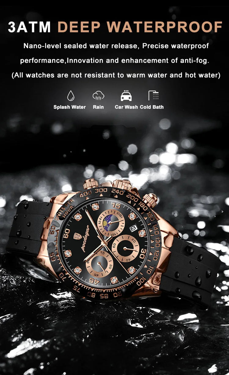 POEDAGAR Fashion Luxury Men Wristwatch Chronograph Date High Quality Quartz Man Watch Waterproof Luminous Military Men's Watches