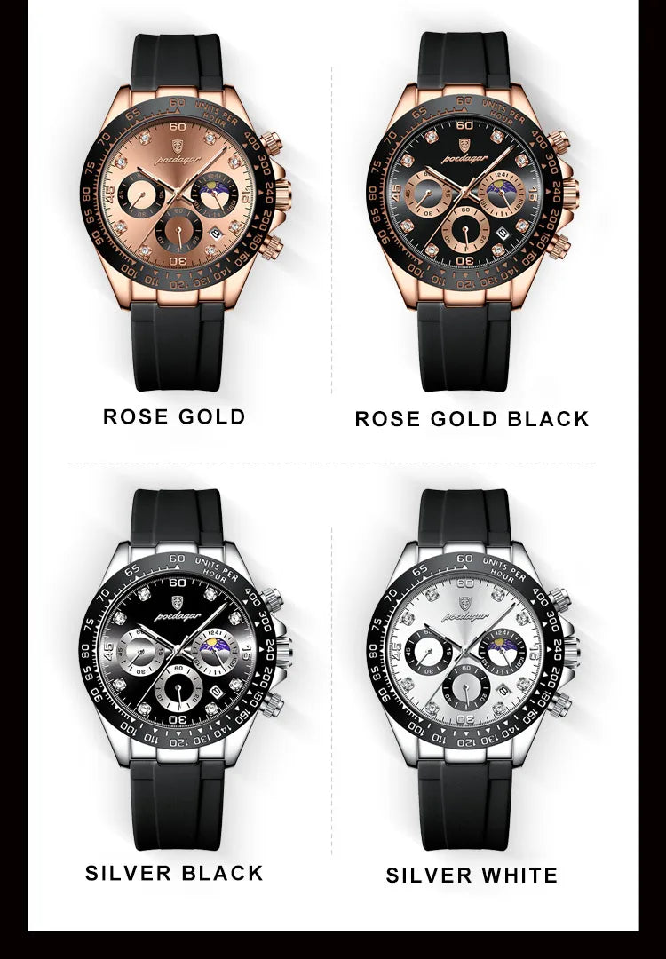 POEDAGAR Fashion Luxury Men Wristwatch Chronograph Date High Quality Quartz Man Watch Waterproof Luminous Military Men's Watches