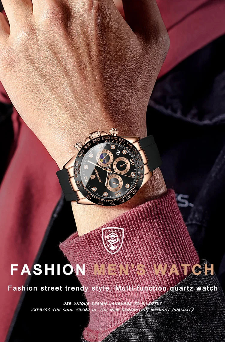 POEDAGAR Fashion Luxury Men Wristwatch Chronograph Date High Quality Quartz Man Watch Waterproof Luminous Military Men's Watches