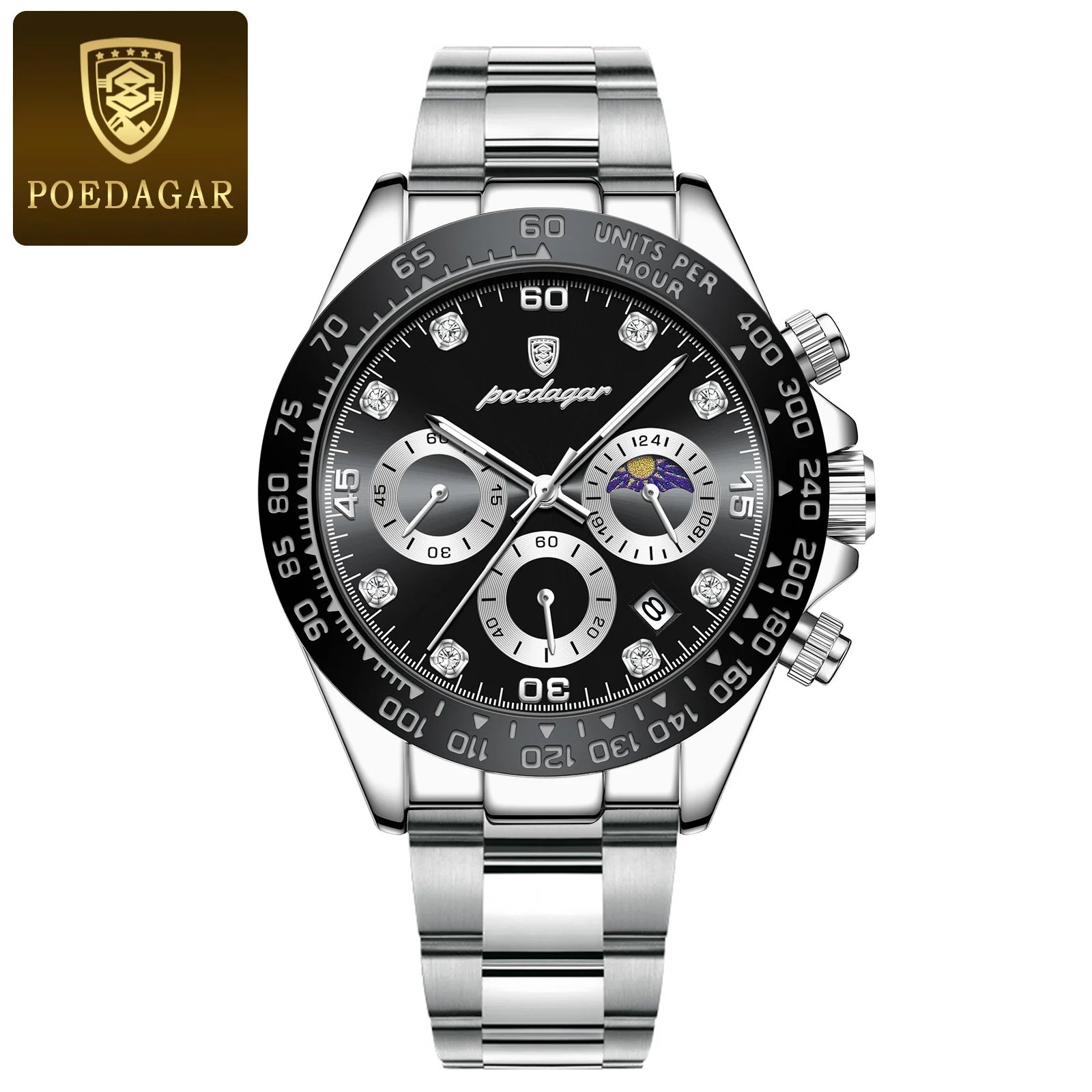 POEDAGAR Fashion Luxury Men Wristwatch Chronograph Date High Quality Quartz Man Watch Waterproof Luminous Military Men's Watches