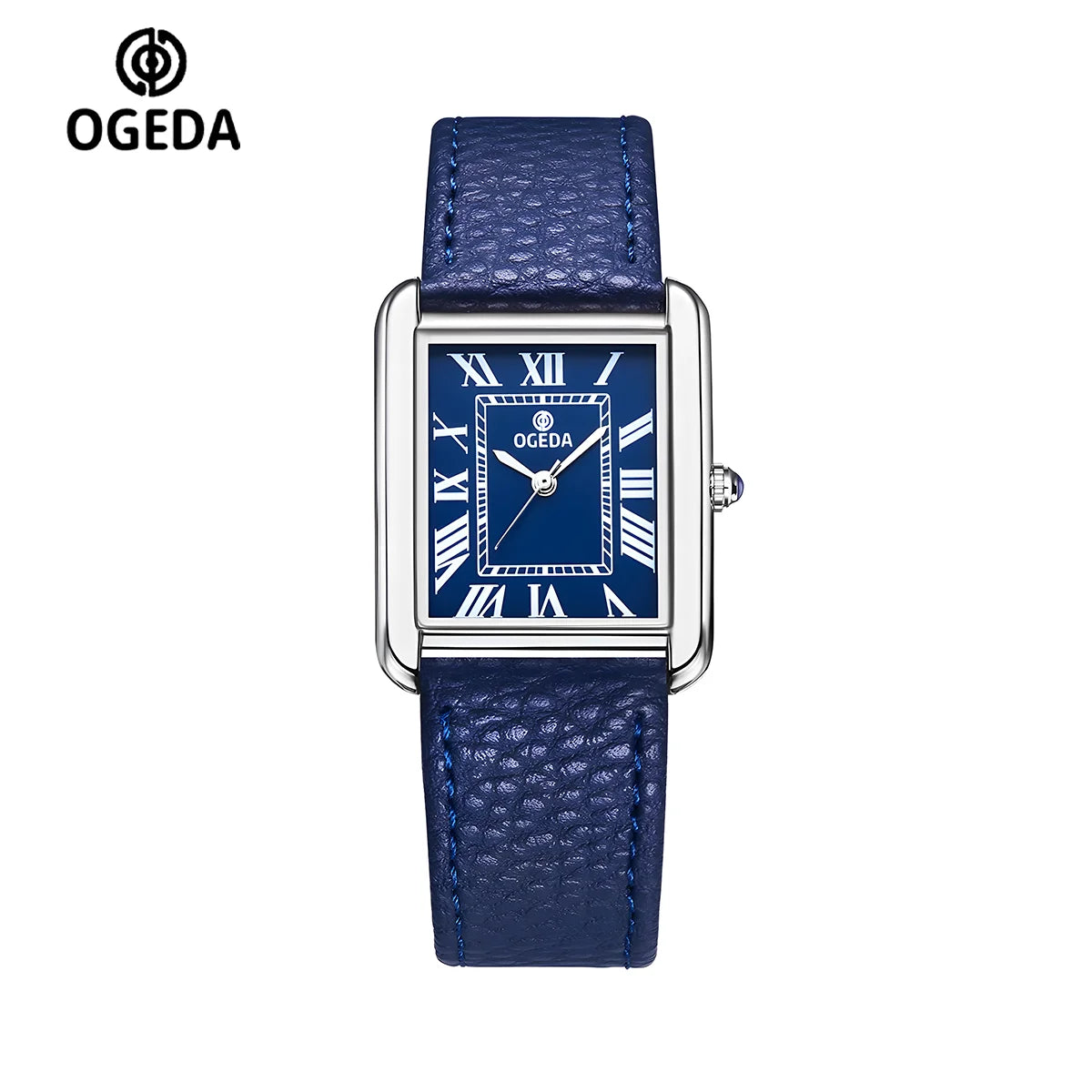 Ogeda 2025 New Square Men\'s Quartz Watch with Mineral Glass Alloy Case, Leather Strap, Sports Waterproof 3Bar Reloj Hombre Wat