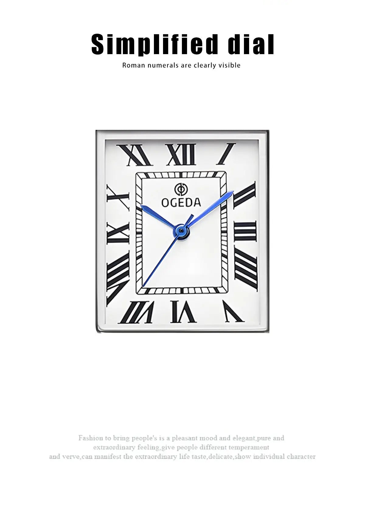 Ogeda 2025 New Square Men\'s Quartz Watch with Mineral Glass Alloy Case, Leather Strap, Sports Waterproof 3Bar Reloj Hombre Wat